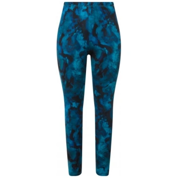 Ulla Popken Ink Print Functional Ski Leggings Blue