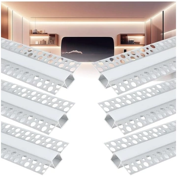 LED alumīnija profils 6 x 1 m sloksnes sliedes Dry