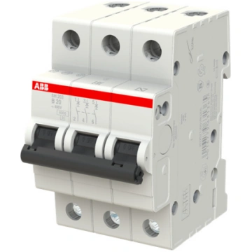 Automātisks slēdzis ABB SH203, 3P, B, 6kA, 20 A