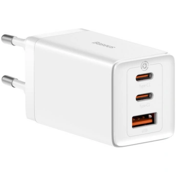 GaN ātrais lādētājs 2x USB-C USB 65W + USB-C kabel