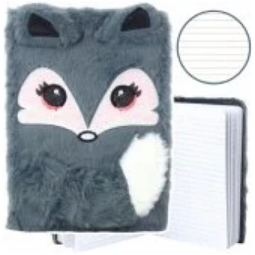 LEAN Plush Notebook Notebook Lined Gray Fox A5 80 