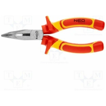 Pliers; insulated,straight,half-rounded nose,unive