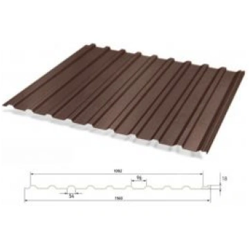 Trapecveida profils T-18 RAL8017, Gloss 1160x2000