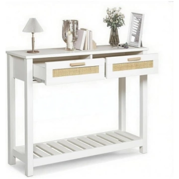 GRAVFORCE Narrow Console Table with 2 Drawers, Ope