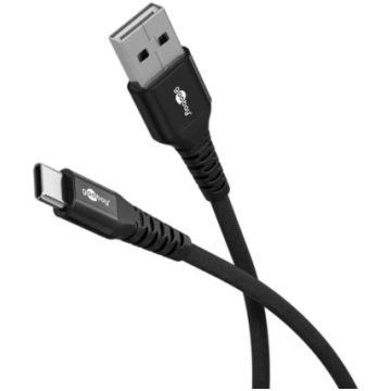 Goobay USB-C kabelis Fabric Supersoft ar metāla sa