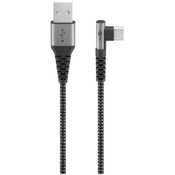 Goobay USB-A to USB-C 90° angled cable 0.5 m Silve