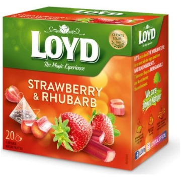 Augļu tēja LOYD Pyramids ar zemeņu un rabarberu ga