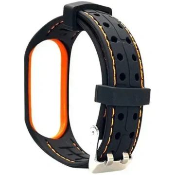 Beline viedpulksteņa siksna Mi Band 7, melna/oranž