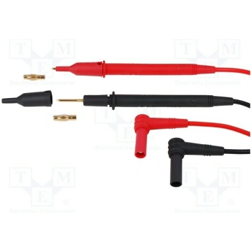 Test leads; Inom: 10A; probe tip,angular banana pl