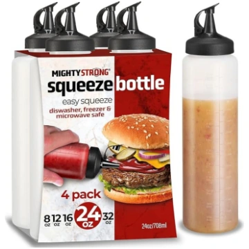MIGHTY STRONG 4 Pack Spice Squeeze Bottles 24oz - 