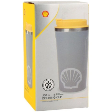 Termokrūze Shell, 0.5 l, dzeltena krās./pelēka krā