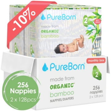 PureBorn autiņbiksītes ar klipšiem 2. izmērs Bundl
