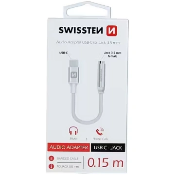Swissten USB-C to Jack 3.5mm Audio Adapter for pho