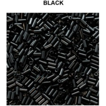 Miyuki sēklu pērlītes Bugle 3mm Black (~1770 gab)