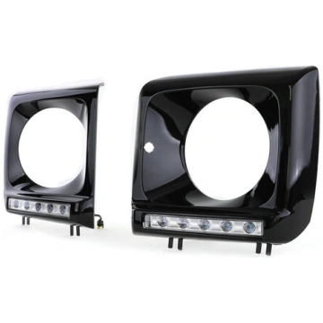 Headlight covers black gloss with LED daytime runn