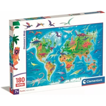 Puzzle Clementoni 180 detaļas — Dinozauru karte