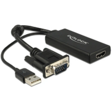 DeLOCK 0.25m VGA+USB2.0-A/HDMI VGA (D-Sub) + USB B
