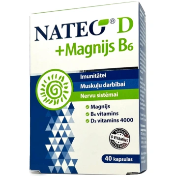 Nateo D + Magnijs B6 kapsulas N40