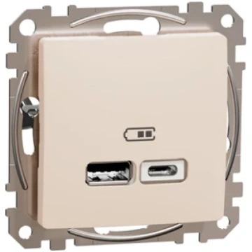 Zemapmetuma 2-vietīgs USB lādētājs A+C, mehaniskai