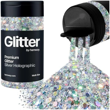 Hemway Silver Holographic 5 izmēra gliteru maisīju