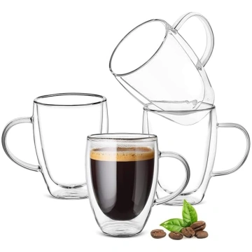 Divsienu kafijas glāzes, komplekts 4, 350 ml, tēja