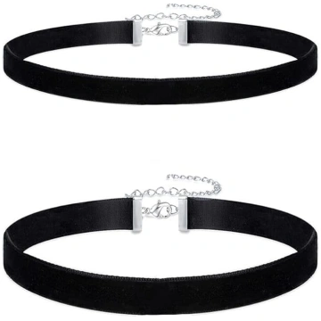 Liuxn Velvet Chokers Melna lentes kaklarota sievie