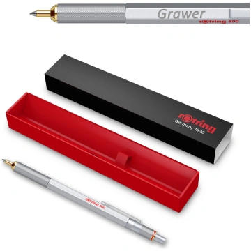 Rotring 800 M Silver lodīšu pildspalva ar gravējum