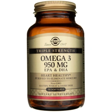 Solgar trīskāršās iedarbības Omega 3 950 mg - 50 m