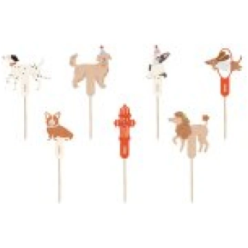 Cupcake toppers Dogs, 7-9.5 cm, mix (1 pkt / 7 pc.