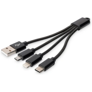 DIGITUS USB uzlādes kabelis USB A - Lightning+micr