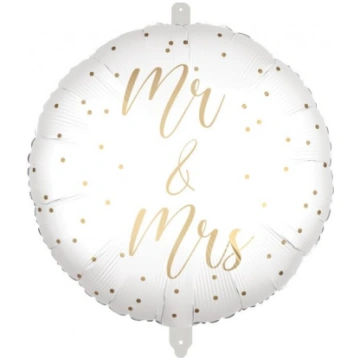 Folija balons "Mr&Mrs", apaļš, 46 cm DecoradaParty