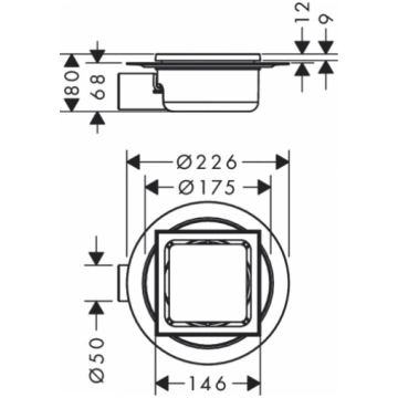 Hansgrohe dušas traps RainDrain Spot Complete, 150