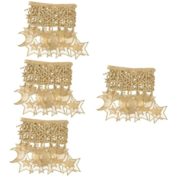 EXCEART Pack of 4 Tassel Gold Lace Abrazaderas De 