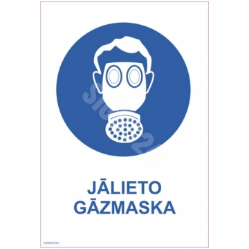 Zīme Jālieto gāzmaska Plastikāts (putots PVH 2 mm)
