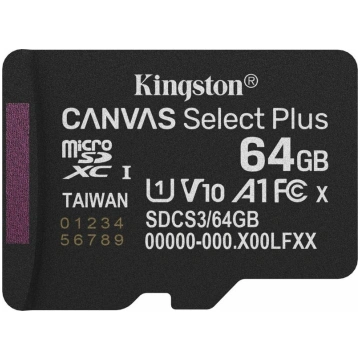 Atmiņas karte Kingston 64GB microSDXC Canvas Selec