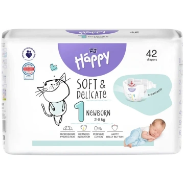 Autiņbiksītes Happy Newborn Soft & Delicate, 1 izm