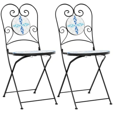 vidaXL Bistro Chairs Folding Garden Chair Mosaic D
