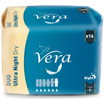 VERA Sieviešu higiēniskās paketes Duo Ultra Night 