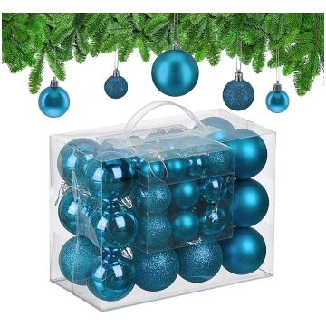 Relaxdays Christmas Baubles 50 plastmasas mirdzošu