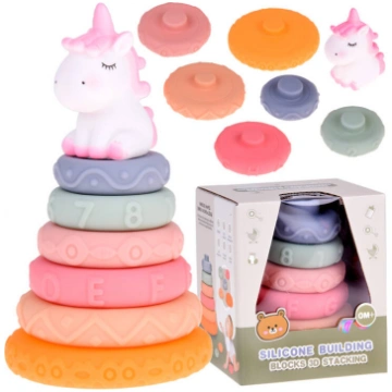 Gummy Sensori Pyramid With Studs Blocks + Unicorn 