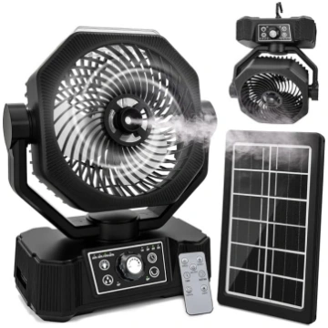 Kempings ventilators ar ūdens dzesēšanu, saules ba