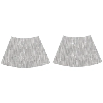 Ciieeo Set of 2 Round Place Mats with Shells Grey 