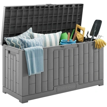 EAST OAK Large Deck Box Outdoor Storage Box with P