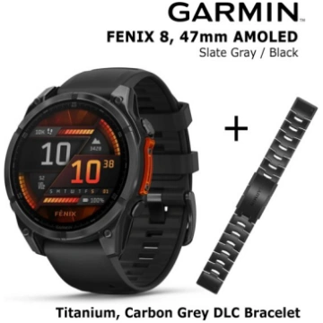 GARMIN Fenix 8 47 mm, AMOLED, Slate Gray + Titaniu