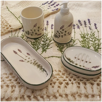 Lavanda Collection Ceramic Bathroom Accessories Se
