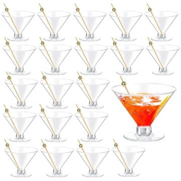Vienreizlietojamās plastmasas Martini glāzes ar 20