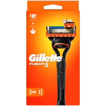 GILLETTE Fusion5 2 maiņas kasetnes + skuveklis, 1 