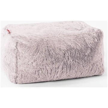 Lounge Pug Small Footstool Pouf, Pastel Pink Fluff