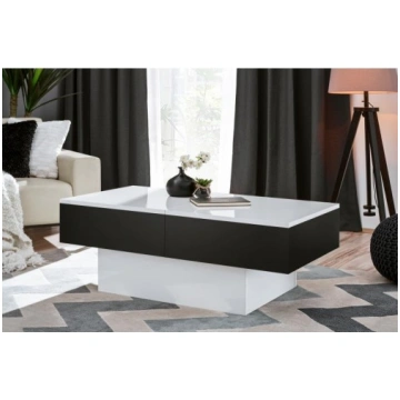 SLIDE coffee table black mat/white high gloss Halm
