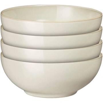 Denby – „Linen“ krēmbalto krūžu komplekts brokastu